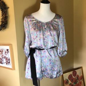 TIBI NY sz 4 Silk Floral Romper romantic Bubble